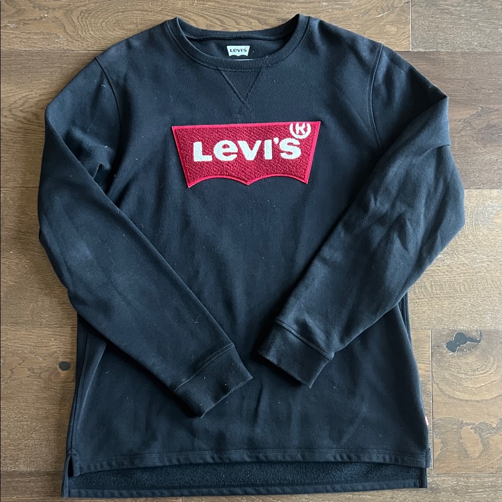 Levi's Black Sweatshirt with Red Logo Patch